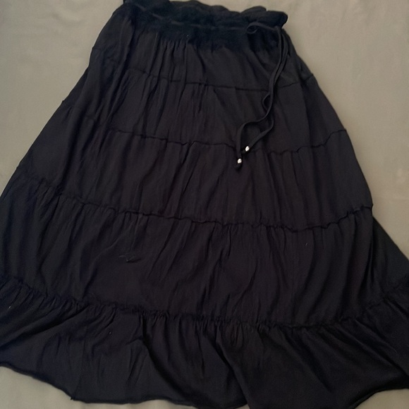 OSO Casuals Ruffled 💯 %cotton black color size XL” womens Skirt - Picture 12 of 14